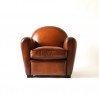 Fauteuil Club "OXFORD", cuir caramel